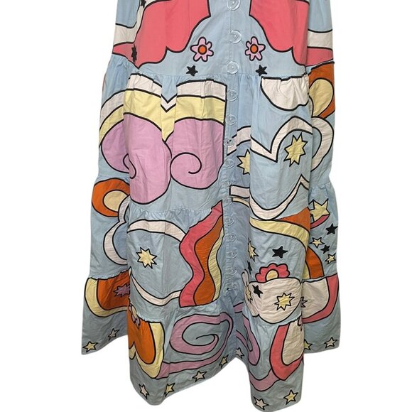 Celia B Valkyria Dress XS NWT | Psychedelic Rainbow Cloud Print Maxi | $475 Reta - Picture 5 of 8